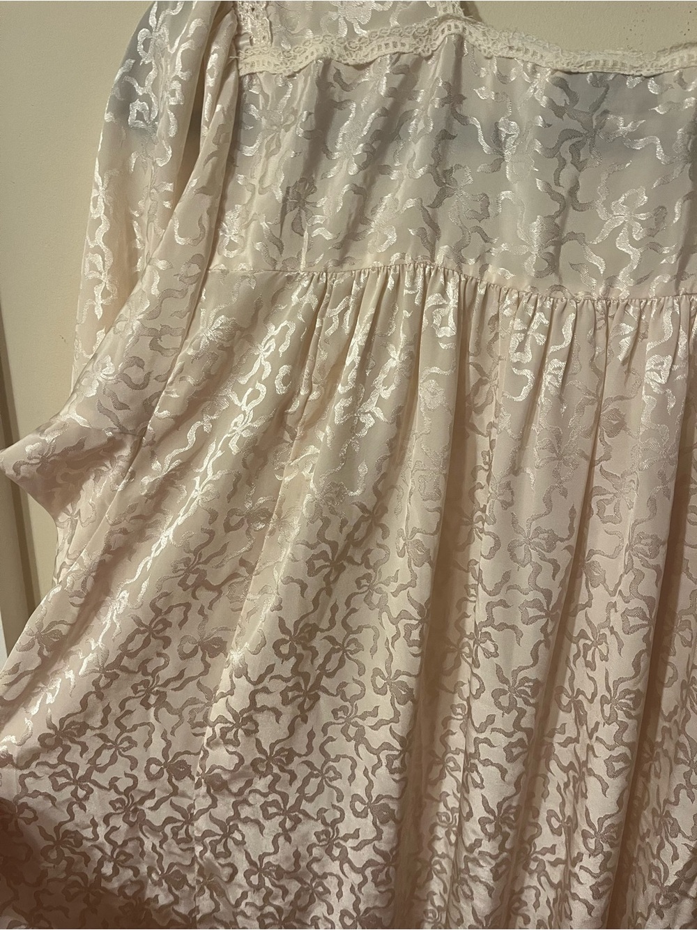 Vintage 70’s Christian Dior Le Connaisseur Women’s Ivory Satin Lace Nightgown M - Picture 12 of 12